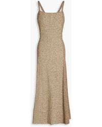 Ganni - Marled Ribbed-knit Midi Dress - Lyst