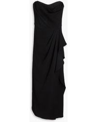 Jonathan Simkhai - Keelan Strapless Wrap-effect Crepe Midi Dress - Lyst