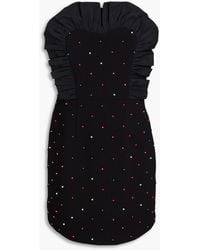 Rebecca Vallance - Strapless Embellished Taffeta-paneled Crepe Mini Dress - Lyst