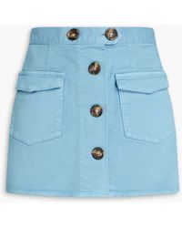 RED Valentino - Skirt-effect Button-detailed Stretch Cotton-twill Shorts - Lyst