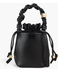 Ganni - Leather And Satin Tote - Lyst