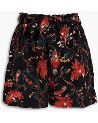 Ulla Johnson - Leica shorts aus crêpe de chine aus seide mit floralem print - Lyst