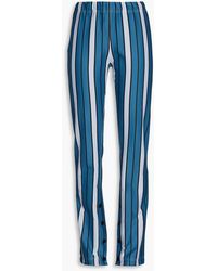 Damen Bekleidung Hosen und Chinos Ausgestellte und Palazzo Hosen Ganni Hochtaillierte Hose Aus Cool Wool in Blau 