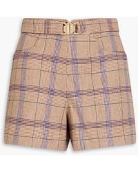 Maje - Prince Of Wales Checked Boucle-tweed Shorts - Lyst