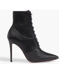 Gianvito Rossi - Zina Lace-up Quilted Leather Ankle Boots - Lyst