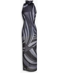 PUCCI - Printed Stretch-mesh Maxi Dress - Lyst