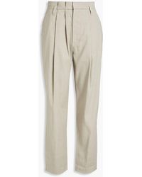 Brunello Cucinelli - Pleated Linen-blend Twill Straight-leg Pants - Lyst