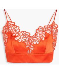 Stella McCartney - Embroidered Tulle And Satin Bra Top - Lyst