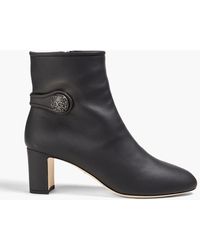Dolce & Gabbana - Button-embellished Leather Ankle Boots - Lyst