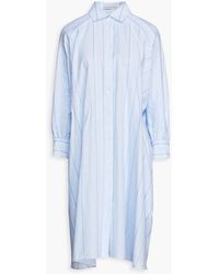 Palmer//Harding Poet Striped Cotton And Linen-blend Shirt Dress - Blue