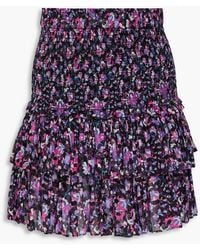 Isabel Marant - Naomi Tiered Printed Cotton-Voile Mini Skirt - Lyst