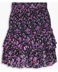 Isabel Marant - Naomi Tiered Printed Cotton-Voile Mini Skirt - Lyst