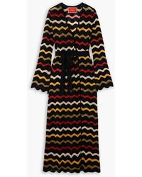 La DoubleJ - Zephyr Belted Striped Linen-Blend Midi Wrap Dress - Lyst