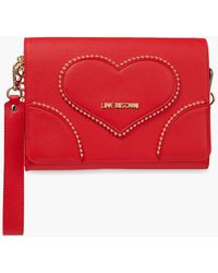 moschino red clutch bag