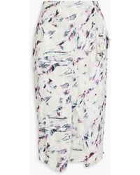 IRO - Kerim Wrap-effect Draped Printed Twill Skirt - Lyst
