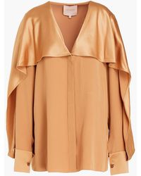 ROKSANDA - Drapierte bluse aus seiden-crêpe mit charmeuse-einsätzen - Lyst