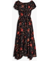 Ulla Johnson - Skye Belted Floral-print Silk Crepe De Chine Midi Dress - Lyst