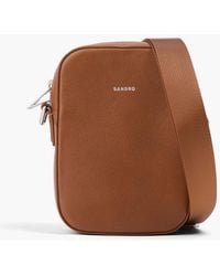 Sandro - Pebbled-Leather Messenger Bag - Lyst