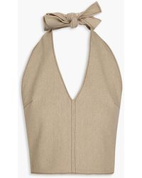 Jacquemus - Linu Cropped Linen-canvas Halterneck Top - Lyst