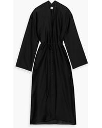 TOTEME - Cotton And Silk-Blend Midi Dress - Lyst
