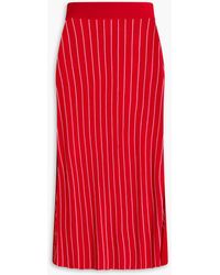 Solid & Striped - Striped Ribbed Pointelle-knit Midi Skirt - Lyst