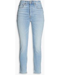 RE/DONE - 90s Cropped High-rise Slim-leg Jeans - Lyst