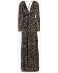 Ba&sh - Lina Metallic Leopard-print Tulle Maxi Dress - Lyst