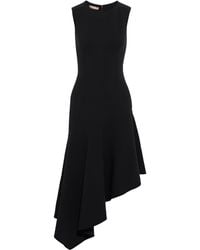 Michael Kors Asymmetric Stretch-wool Cady Dress - Black
