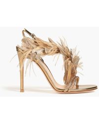 Gianvito Rossi - Anthea Burna Crystal-embellished Leather Sandal - Lyst