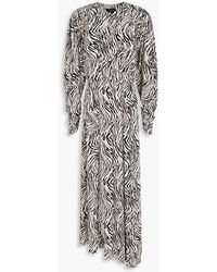 Isabel Marant - Blainea Asymmetric Zebra-print Silk-blend Crepe Maxi Dress - Lyst