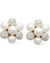 Kate Spade Gold-tone, Faux Pearl And Crystal Earrings - Multicolour