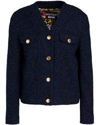 Boutique Moschino Cotton-blend Bouclé-tweed Jacket - Blue