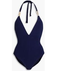 Melissa Odabash - Naples neckholder-badeanzug aus stretch-jacquard - Lyst