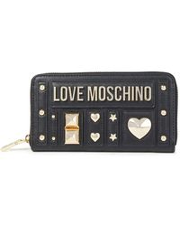 Love Moschino Embellished Faux Leather Wallet - Black
