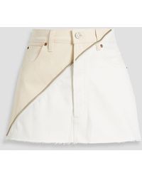 EB DENIM - Gemini Zip-detailed Two-tone Denim Mini Skirt - Lyst