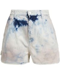 IRO Popi Frayed Tie-dyed Denim Shorts - Blue