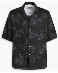 Officine Generale - Eren hemd aus baumwoll-twill mit floralem print - Lyst