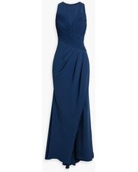 Badgley Mischka - Pleated Crepe Gown - Lyst
