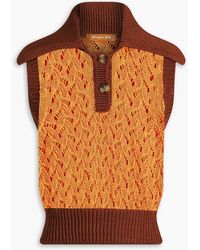 Rejina Pyo - Elfie Two-tone Cropped Crochet-knit Vest - Lyst