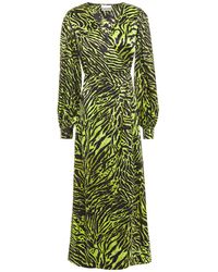 ganni geroux silk wrap dress
