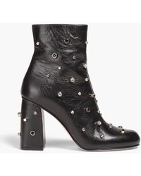 Red(V) - Crystal-embellished Leather Ankle Boots - Lyst