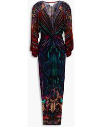 Camilla - Twisted Printed Jersey Midi Dress - Lyst