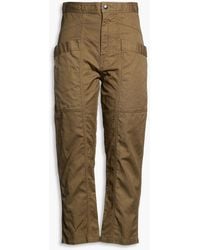 Isabel Marant - Cropped Cotton And Linen-Blend Straight-Leg Pants - Lyst