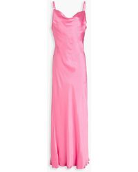 Bec & Bridge - Draped Crinkled Satin-Crepe Maxi Slip Dress - Lyst