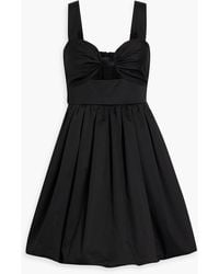 Cara Cara - Claribelle Pleated Cutout Stretch Cotton-poplin Mini Dress - Lyst
