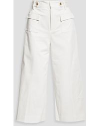 RED Valentino - Cropped Cotton-blend Twill Wide-leg Pants - Lyst