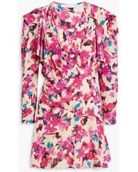 IRO - Masca Ruffled Floral-print Silk-crepe Mini Dress - Lyst