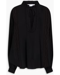 IRO - Felicia Crepe And Lace Blouse - Lyst
