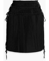 Helmut Lang - Plissé Satin-crepe Mini Skirt - Lyst