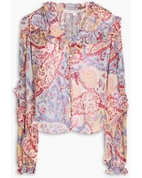Veronica Beard - Andri floral-print silk-chiffon shirt - Lyst